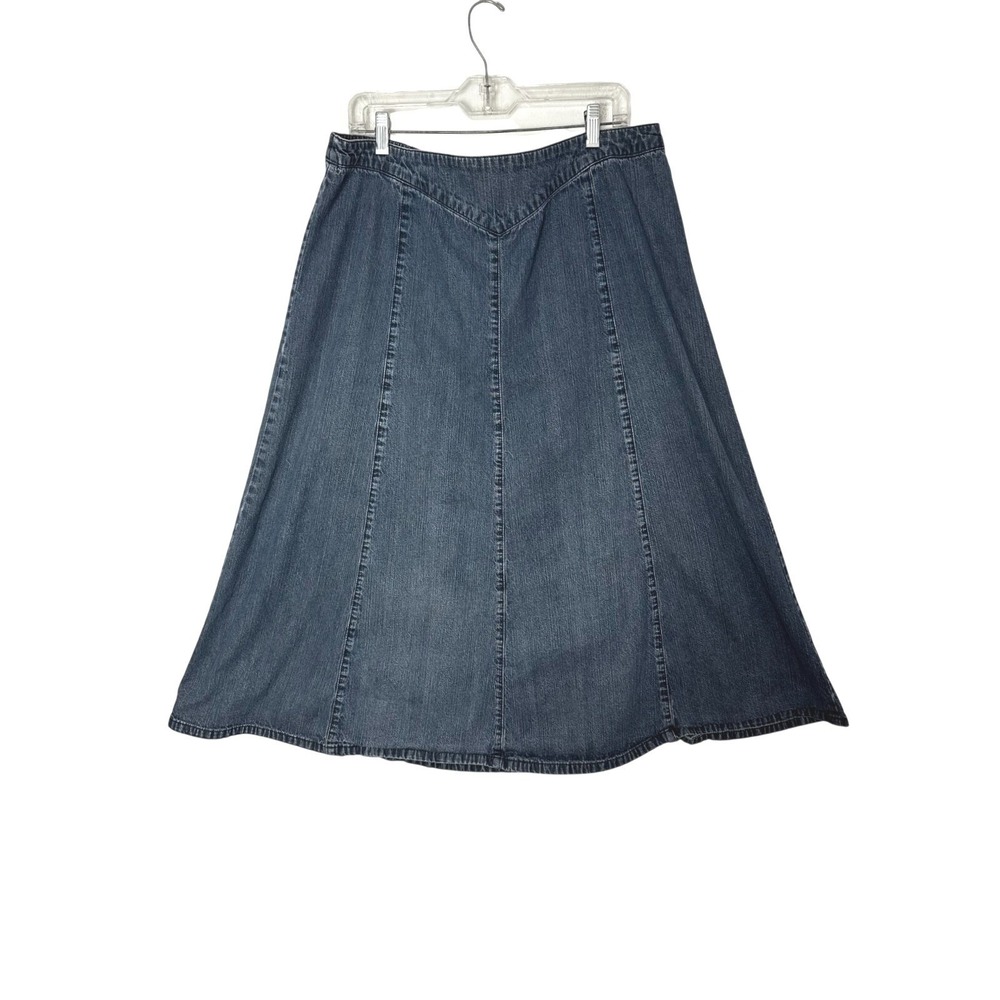 Chadwicks Vintage Denim Skirt Womens 18 Medium Wash Blue Modest Prairie Western